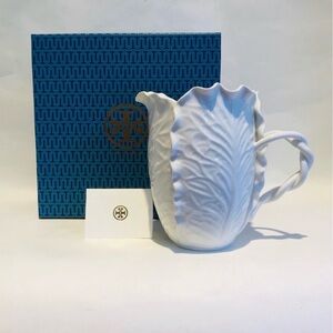 Tory Burch White Ceramic Leaf Design in Tory Burch Box.
